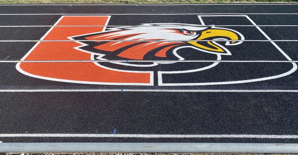 Picture of Uniontown Eagles logo on track