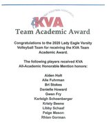 Eagle HS Volleyball Team Receives Award