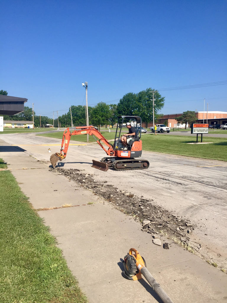 Prep work has begun on the WBE parking lot