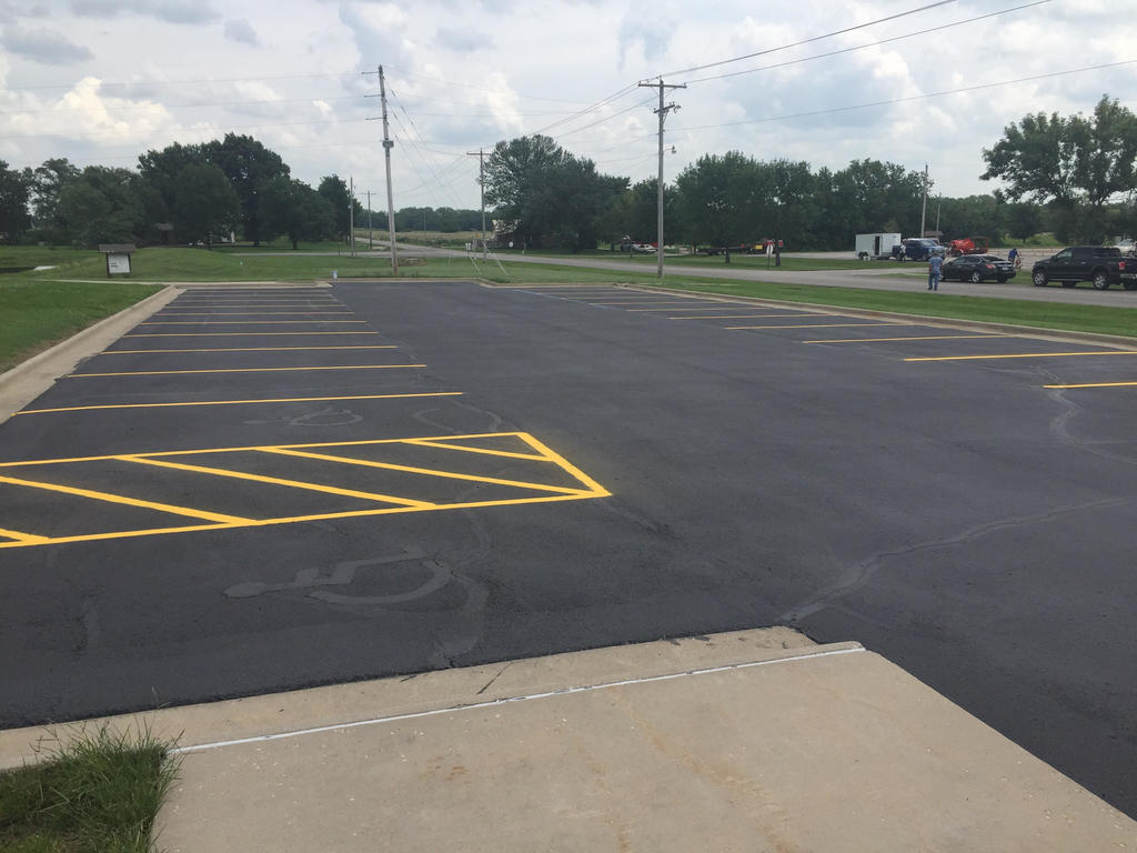 Parking lot south of Fitness Center just needing handicap parking spaces painted and then will be complete.