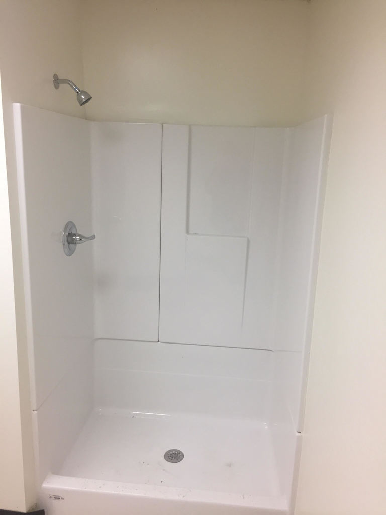 Fitness Center shower is complete.